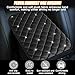 Mandark Bling Car Center Console Cover, Crystal Rhinestone Fluffy Automotive Armrest Seat Box Cushion Pad, Soft Comfortable Diamond Arm Rest Protection Mat, Universal Vehicle Accessories (Black)