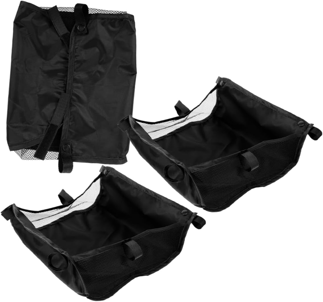 PRETYZOOM 3pcs Baby Stroller Storage Basket Organizer Portable Net Bag Pushchair Waterproof Material Fits Most Strollers for Shopping and Travel