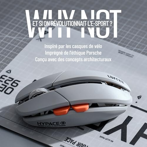 LOFREE Hypace Souris de jeu sans fil ultra légère, 47 g, capteur PAW3395, 40 K DPI, taux de polling 8K, cadre en alliage Mg, trois modes (Bluetooth/2,4 GHz/filaire), batterie de 100 heures pour PC/Mac – vue 4