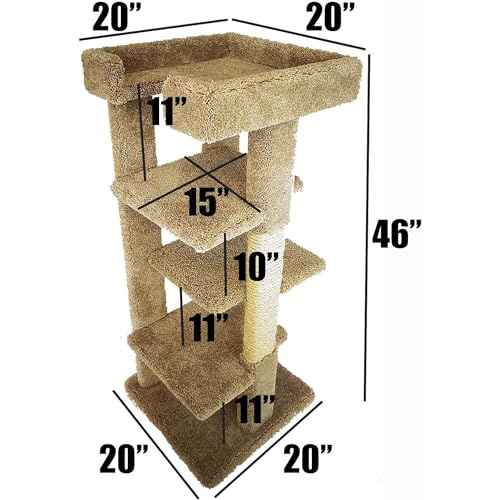 Torre para gatos grande con postes para rascar y 4 perchas miniatura 2