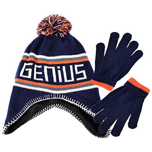 Polar Wear Boys Hat & Glove Sets-Kids Cold Weather Winter Accessories-Children's Pom Pom Hat Sets-Big Boys 2 Pc Beanie Sets #TOP7