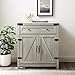 Walker Edison Cass Modern Farmhouse Double Barn Door Accent Cabinet, 30 Inch, Stone Grey, Without Fireplace