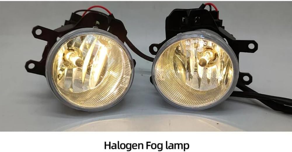BAKUGO 1 Set Car Fog Light Front Bumper Fog Lamp Chrome Trim Harness Wiring Cover Grille for Toyota VOXY R80 2018 2019 2020-Halogen Set