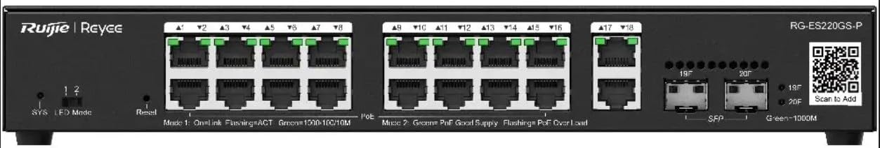 20-Port GbE Smart PoE+ Cloud Managed Switch with SFP Uplink Slots 20-Port GbE Smart PoE+ Cloud Managed Switch with SFP Uplink Slots