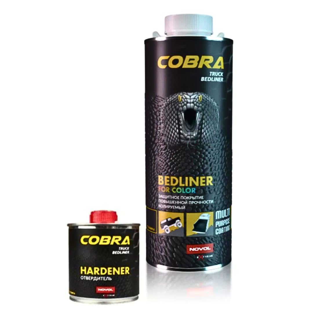 Novol COBRA BEDLINER TINTABLE 600ml + Hardener 200ml Autobody Refinish Car Paint Automotive Repair