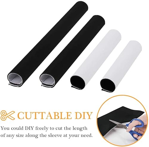 Miniatura 5 de Organizador de cables de neopreno de 120 pulgadas, reversible, flexible, recortable, para bricolaje, para oficina, TV, computadora, hogar,