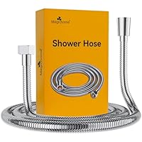 Magichome Duschschlauch 1,5m aus Edelstahl Brauseschlauch mit Standard Anschluss Duschbrausenschlauch mit Verdrehschutz Flexibler Duschschlauch, Chrom-Silber