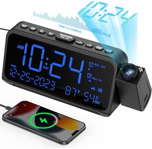 Smart Digital LED Projection Alarm Clock Temperature Time Projector LC U2013 Www