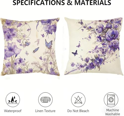 Housse de coussin canapé papillon lot de 2 imperméable 30x30 - 6