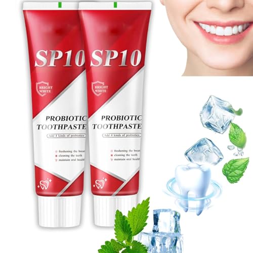 2 Pcs SP10 Probiotic Toothpaste - Ultra Whitening Brightening Fresh Breath & Deep Cleaning