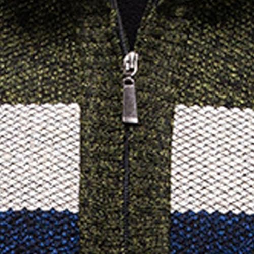 Men's Sweater Quarter Zip Striped Pullover Fall Winter Warm Long Sleeve Stand Collar Color Block Knit Sweaters Tops4