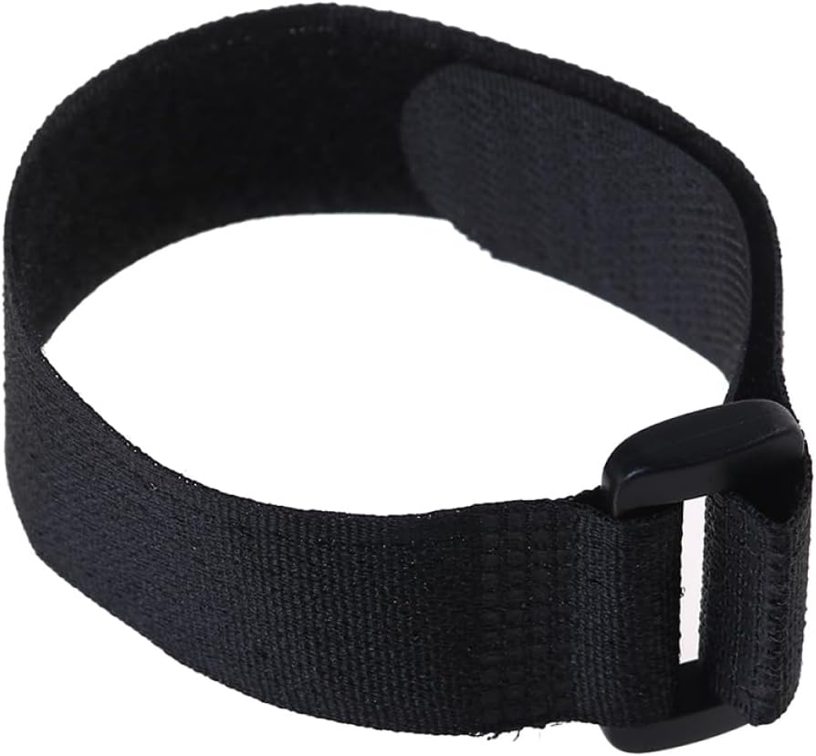 Amosfun 60pcs Adjustable Buckled Sticker Straps for Luggage Packing Accessories for Organizing Bags Cables and More Black