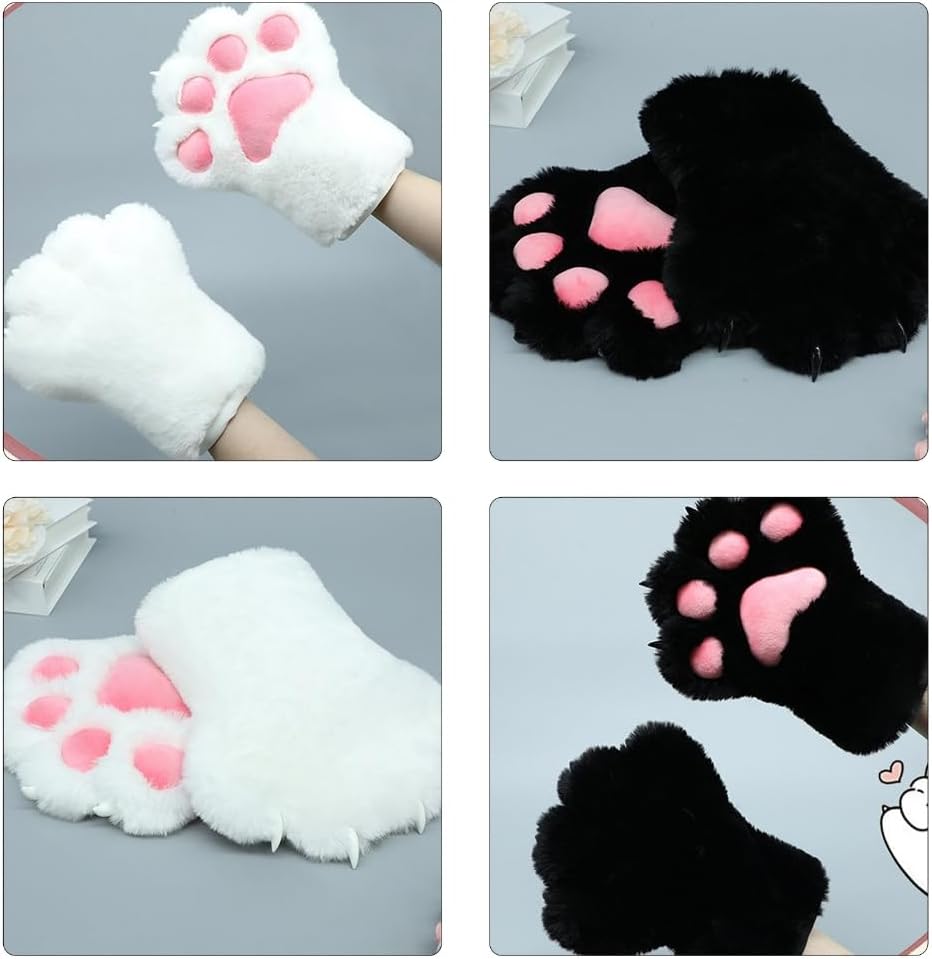 Cats Paw Glove Toe for Girls Halloween Cosplay Props Paw Fursuit Large Paw Glove for Masquerades