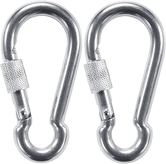 Tree Swing Saucer Swing Carabiner Set Clip Snap Hook Swing Connector 100Lb Weight Capacity (Silver) for Kids Outdoor Swing for Kids Swing | Tire Swing | Tree Swing for Adults | Disc Swing (8MM Screw)-image-38