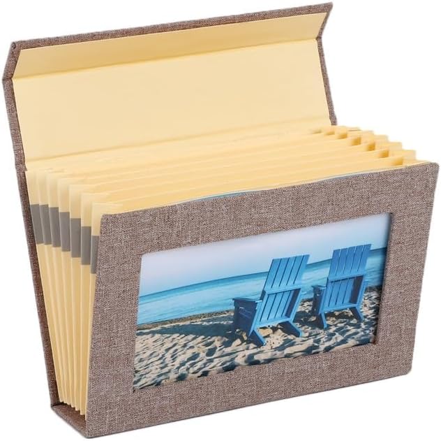 Travel Growth Commemorative Book ﻿ Cloth Cover Photo Frame Photo Storage Album Indoor Creative Folding Photo Frame Ornaments Applicable to photos, receipts, star cards, etc(Blue)