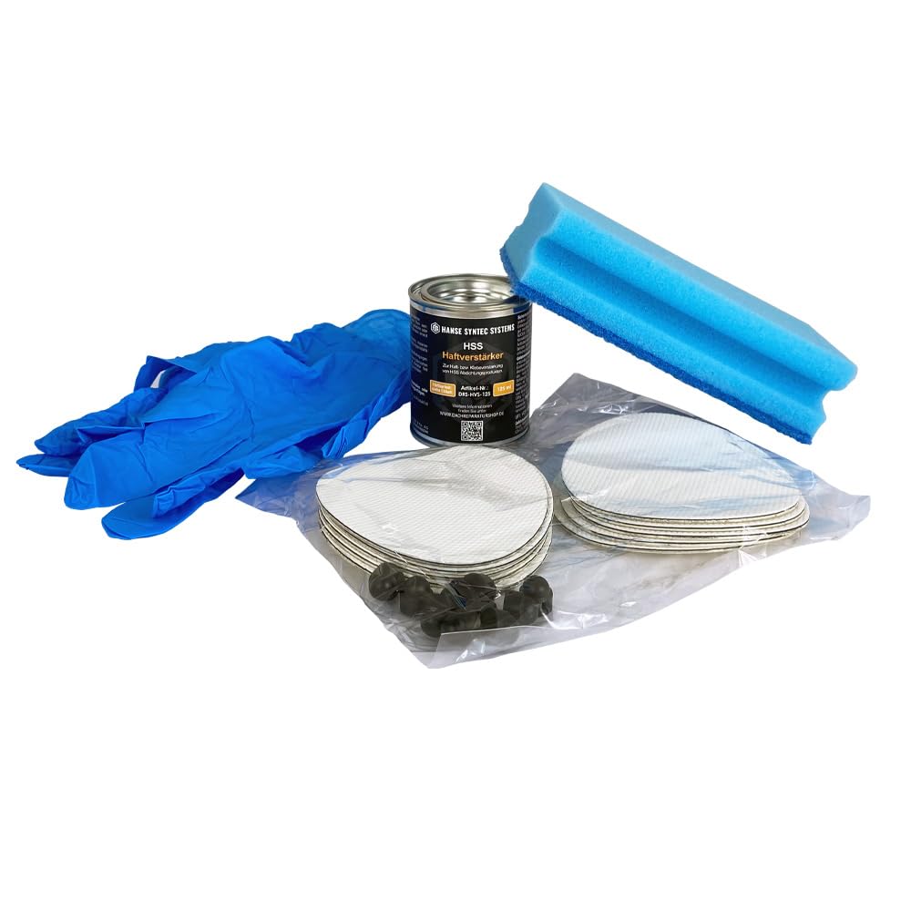 HSS Schrauben Reparaturflicken SET - runde Flicken zur nachträglichen Abdichtung von Schrauben Blechdach (50 Stk. SET, Weiß)