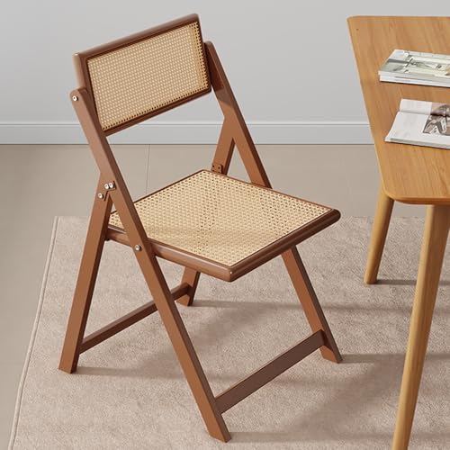 Chaise en rotin de salle à manger stable et confortable en bois