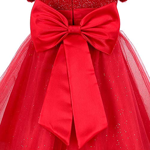 HUAANIUE Girls Flower Girl Red Dress Christmas Party Holiday Dresses4