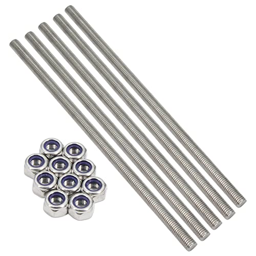 Zeberoxyz 5pcs/Pack M10 x 250mm Fully Threaded Rods, 304 Stainless Steel Threaded Rod - Image 3