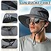 NPQQUAN Sun Hats for Men Women Wide Brim UPF 50+ UV Protection Bucket Hat Safari Hiking Fishing Hats Black