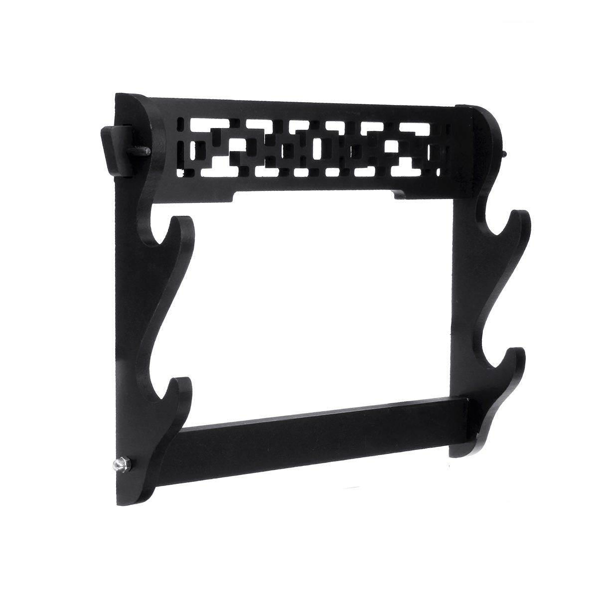 Jonoisax Black Sword Holder Wall Mount Samurai Sword Stand Display Katana Wakizashi Tanto Wall Hanger Sword Rack,2 Tier