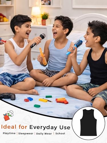 Image of BODYCARE Cartoon Printed Boy's Regular Fit Vest Pack of 6 from (Color & Print May Vary)