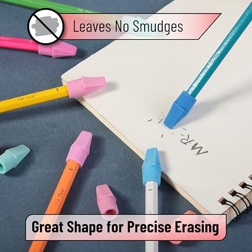 Image of Mr. Pen- Pencil Erasers Toppers, 1000 Pack, Colorful, Latex Free, No Smudge | Mr Pen Erasers for Pencils