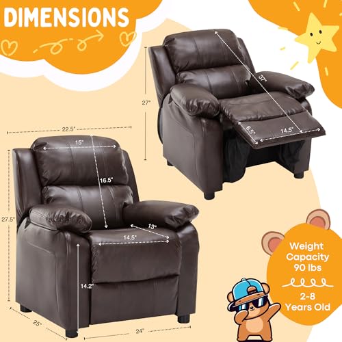 Jc Home JC7985 Macaron Kids Reclining Chair Leather Recliner Sofa Toddler Youth Children Child Ages 2-8 thumb #2