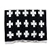 mimixong Baby Blankets Knitted Toddler Blankets Black and White with Cross Swiss Pattern for Boy and Girl 30×40 Inch Black