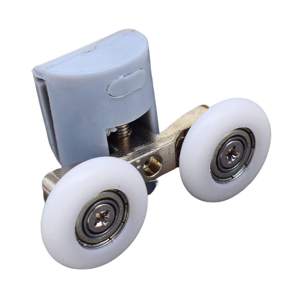YUANQIAN Shower Door Rollers Replacement – 4-Pack Ultra-Quiet 23mm Glass Sliding Door Wheels, Zinc Alloy, Fits 8mm Hole & 18mm Center-to-Edge Distance – For Curved Or Straight Showers