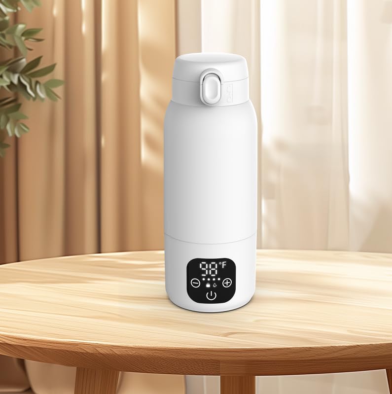 Miniatura 5 de Calentador de botellas portátil de calentamiento rápido para leche materna, fórmula, agua, gran capacidad de 17.5 onzas y batería de larga duración