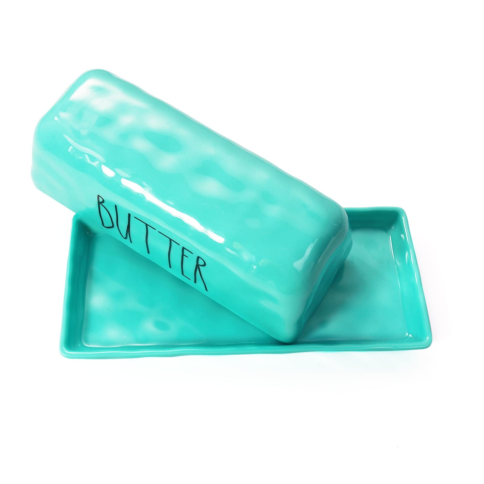 TP Butter Dish With Lid & Knife - Melamine Butter Keeper For Countertop, Unbreakable, Dishwasher Safe, Teal - View #3