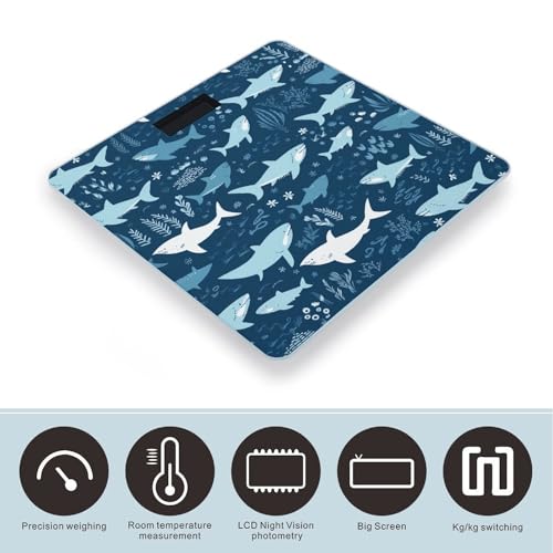 Báscula digital de baño inteligente FekiLoot vidrio templado miniatura 3