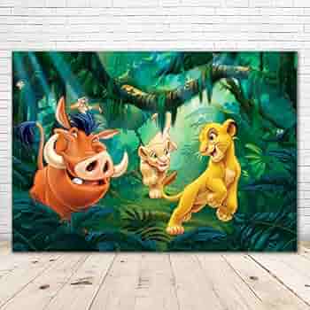 Amazon Com Lion King Backdrop For Photography 7x5 Jungle Safari Lion King Baby Shower Background For Boy Vinyl Happy Birthday Wild One Themed Backdrops For Kids Electronics