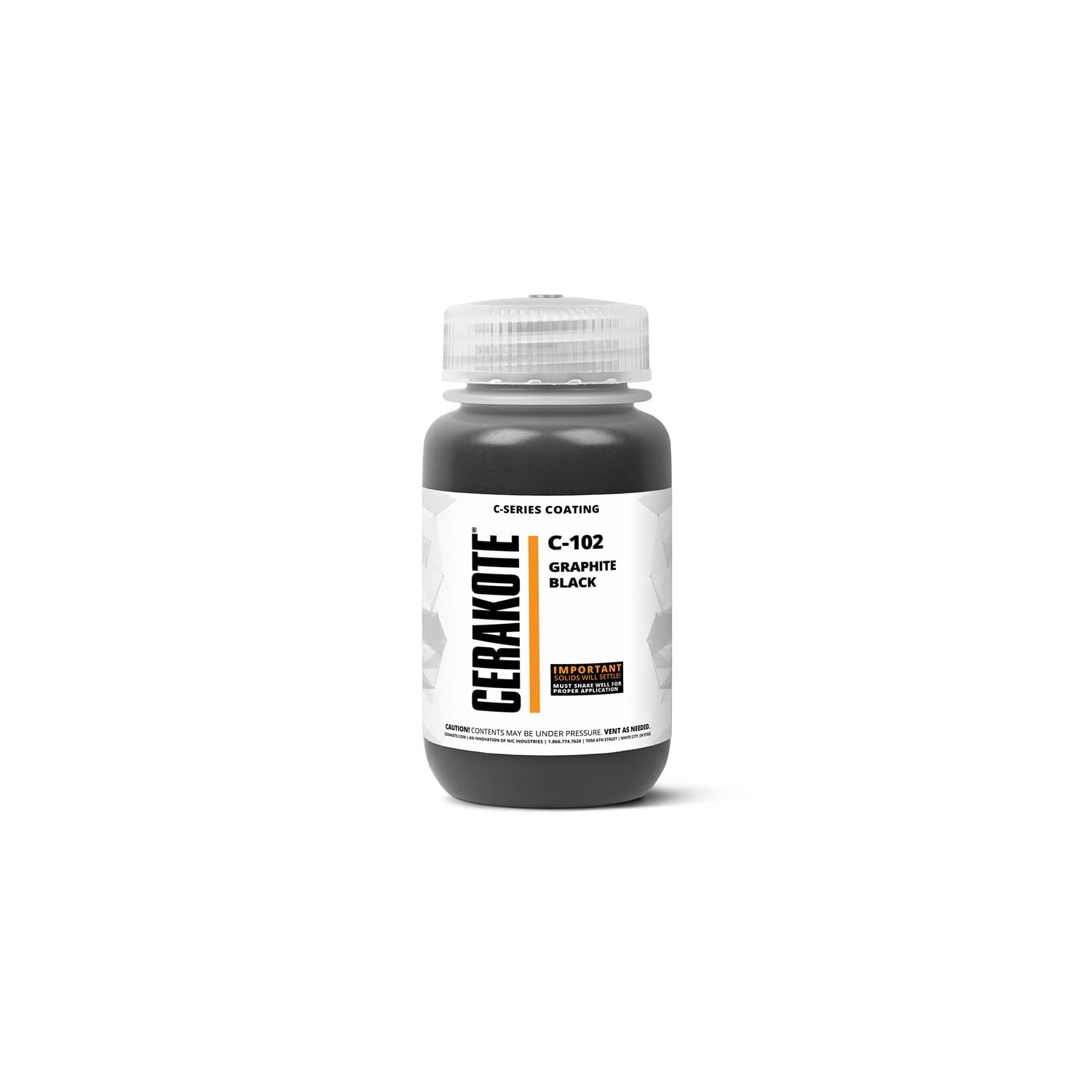 CERAKOTE® (AIR Cure C-Series Graphite Black [ 4oz ] C-102T Performance Ceramic Technology + Color on All- Metals, Polymers + More