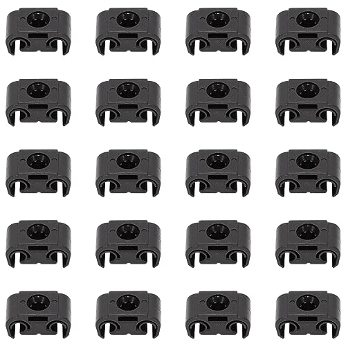 Konuooer 20pcs Auto Bremsleitung Clip, Bremsschlauch Doppelclip bremsleitungshalter Halter für A4 S4 Bora Caddy Golf Polo Alhambra Arosa Cordoba Ibiza Schwarz
