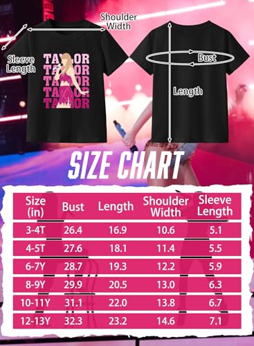 Image of Girl Country Music T-Shirt - Kids Singer Letters Graphic Birthday Shirts Gifts Fan Song Tour Concert Outfit Top