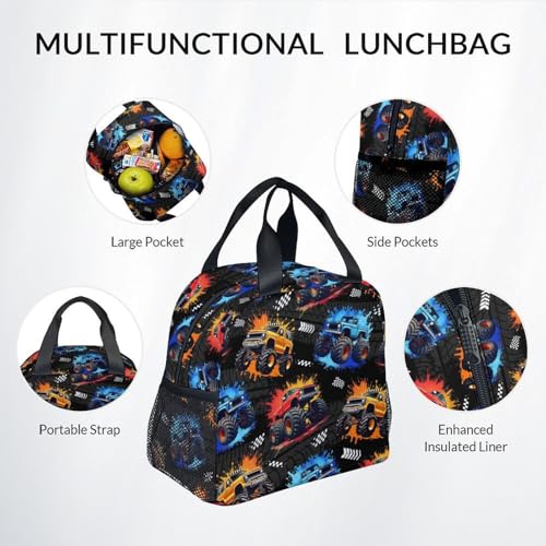 Image of Toddler Backpack Set - 3Pcs Truck Backpacks for Boys - Kids Bookbag with Lunch Box & Pencil Case - Durable School Bag for Kindergarten /Preschool /Elementary (17 Inch)
