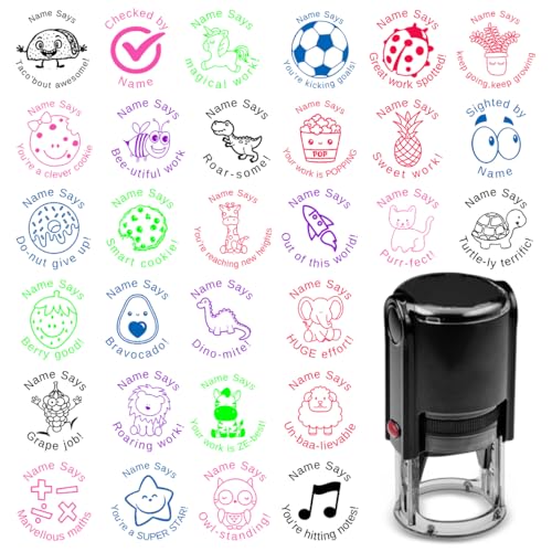 Teacher Stamps with Custom Name & 32 Funny Designs