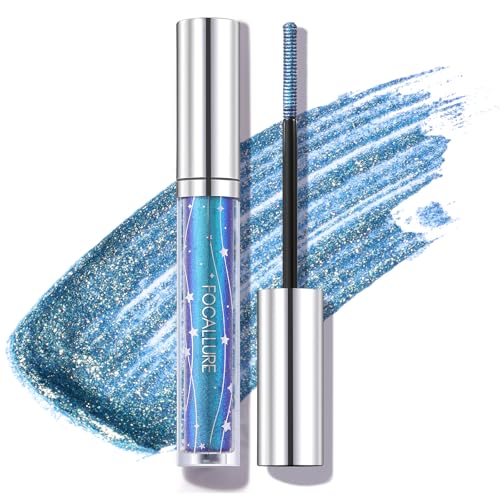 FOCALLURE Star Drifter Glitter Mascara Topper, Long Lasting Quick Dry Soft Gel, Subtle Blue Shimmer...