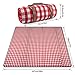 RealPero Extra Large Picnic Blanket Waterproof Camping Mat Rug with PU Carrier Soft Lightweight Portable Outdoor Mat for Travel Lawn Camping on Grass Sand-Proof Beach Red White Plaid