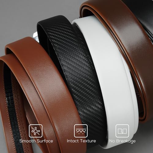 Image of CHAOREN Leather Ratchet Belt for men 1 3 /8 inch for Dress Pants - Micro Adjustable Belt Fit Everywhere
