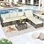 FHFO 7 Pieces Outdoor Patio Furniture Set, Wicker Outdoor Sectional Conversation Couch Set with Adjustable Backrest Sofa, Thick Cushion & Coffee Table for Garden, Porch, Poolside, Brown/Beige