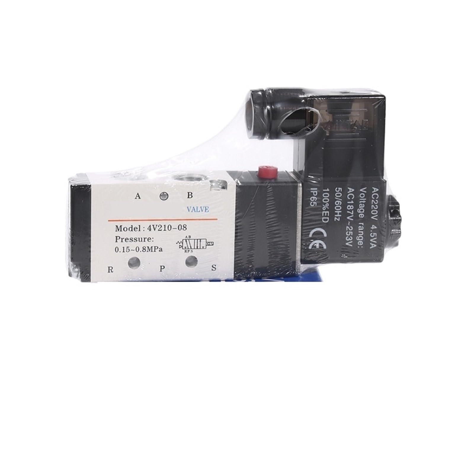 QRUYHBAJU 4v210-08 Solenoid Valve Directional Control Air Magnetic Valve 12V 24V 220V 4v210(3V110-06NC AC220V A)