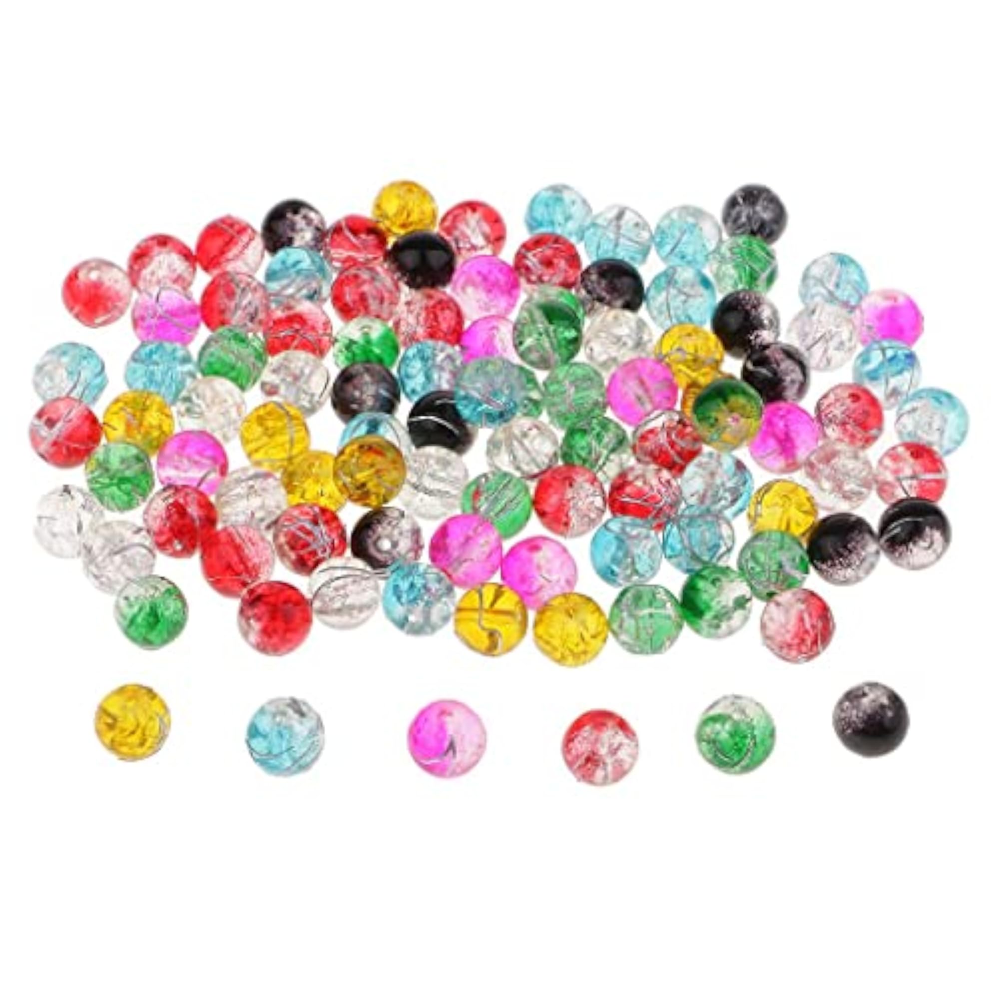 100Pcs Glass Round Spacer Loose Beads