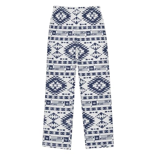 ZZXXB Retro Ethnic Boys Long Pants Soft Trousers Elastic Waist Kids Lounge Bottoms with Pockets S-XL
