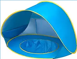 Barraca De Praia Para Bebês Com Piscina Portátil AZUL