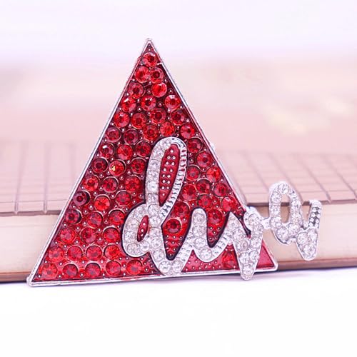 Image of Sparking Red Diamond Inlady DELTA Diva Pin Brooch Women Siterhood Group Gifts Soror Party Beautiful Gifts Jewelry