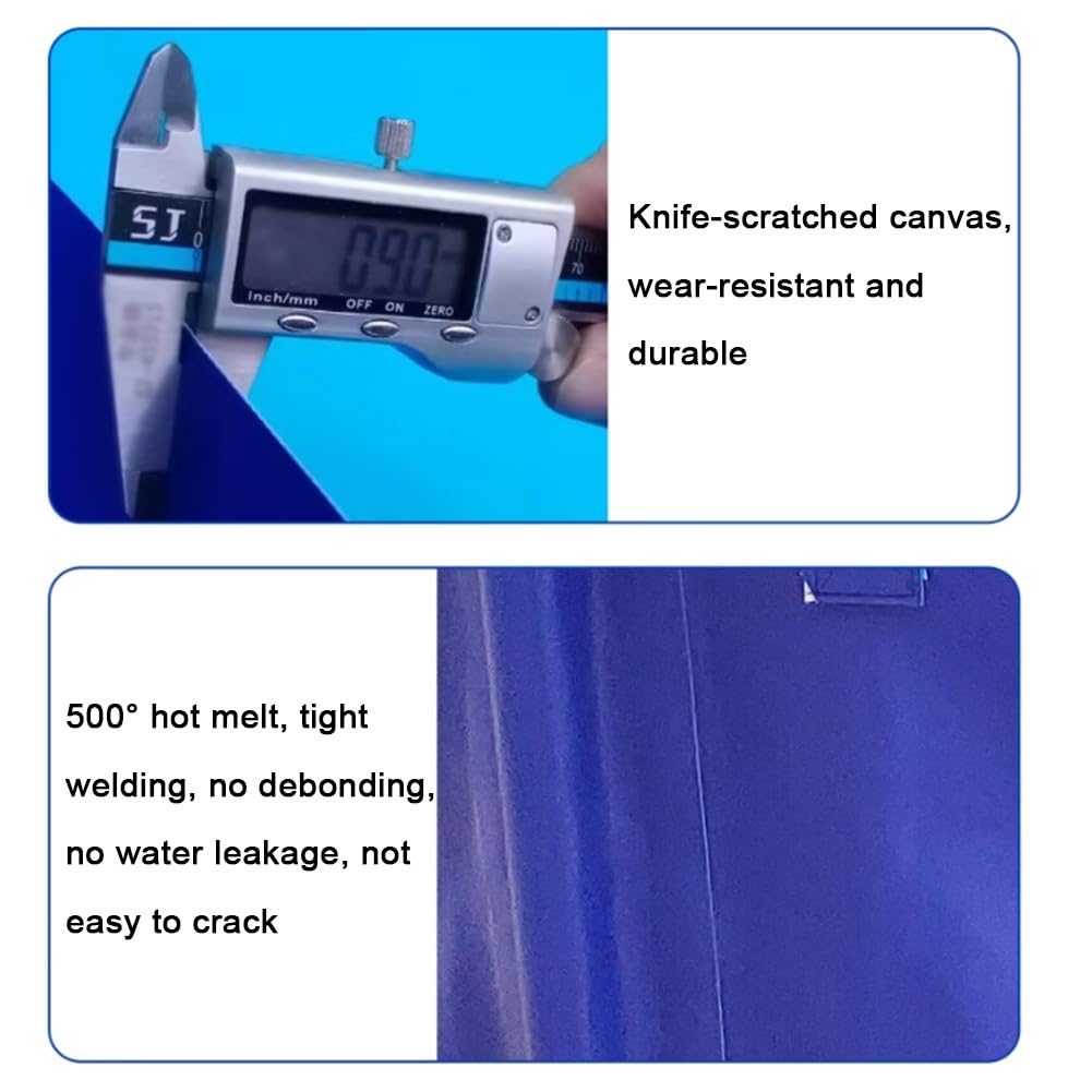 Lago artificiale in tela, Piscina rotonda fuori terra in PVC for laghetto con staffa e valvola di scarico blu(1x0.6m/39x24in-470L)