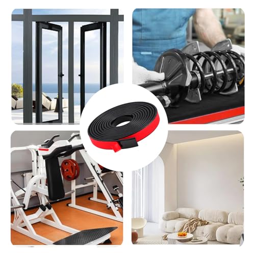 Gummistreifen Selbstklebend, (25mm x 1,5mm x 3m) Vollgummi Gummiprofil, Neoprenmatten Gummiplatten, Selbstklebende Gummi Kantentrim, Selbstklebend Neopren Gummimatte, für Bodenbeläge, Schwarz
